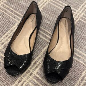 Lands' End Black Flats Patent Leather Loafers
